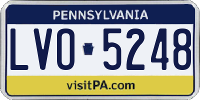 PA license plate LVO5248
