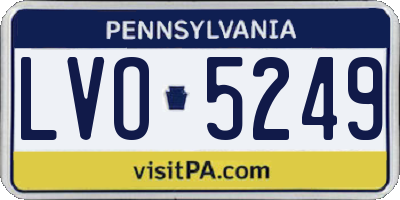 PA license plate LVO5249