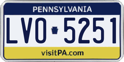 PA license plate LVO5251