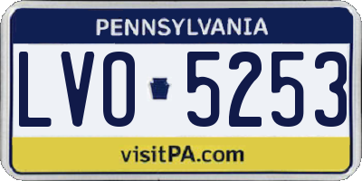 PA license plate LVO5253