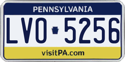 PA license plate LVO5256