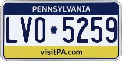 PA license plate LVO5259