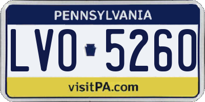 PA license plate LVO5260