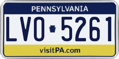 PA license plate LVO5261