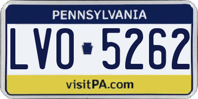 PA license plate LVO5262