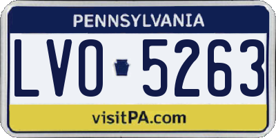 PA license plate LVO5263
