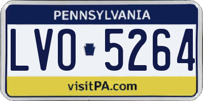 PA license plate LVO5264
