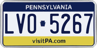 PA license plate LVO5267