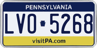 PA license plate LVO5268