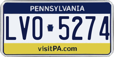 PA license plate LVO5274