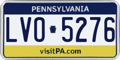 PA license plate LVO5276