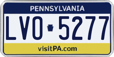 PA license plate LVO5277