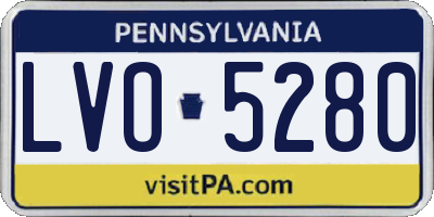 PA license plate LVO5280