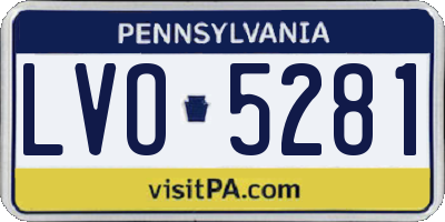 PA license plate LVO5281