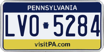 PA license plate LVO5284