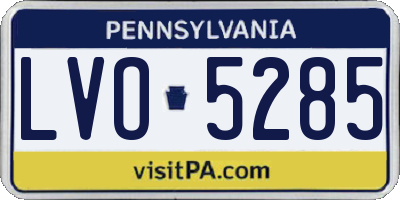 PA license plate LVO5285