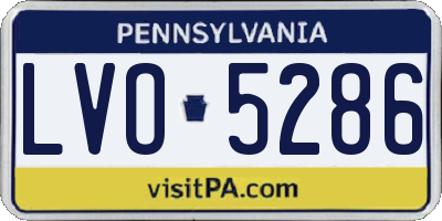 PA license plate LVO5286
