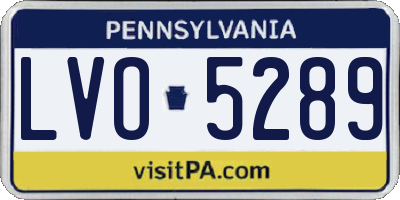 PA license plate LVO5289