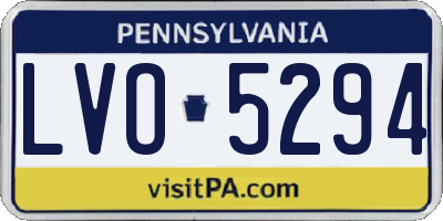 PA license plate LVO5294
