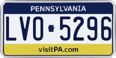 PA license plate LVO5296