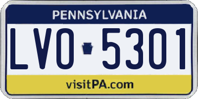 PA license plate LVO5301
