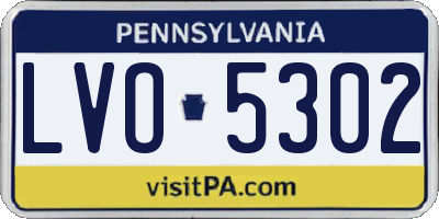 PA license plate LVO5302