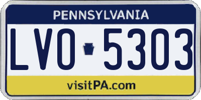 PA license plate LVO5303