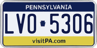 PA license plate LVO5306