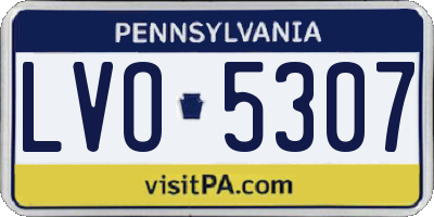 PA license plate LVO5307