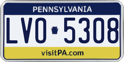 PA license plate LVO5308