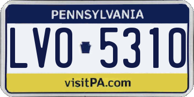 PA license plate LVO5310