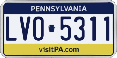 PA license plate LVO5311