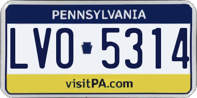 PA license plate LVO5314