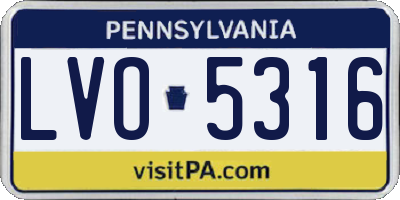 PA license plate LVO5316