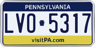 PA license plate LVO5317