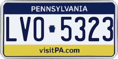 PA license plate LVO5323