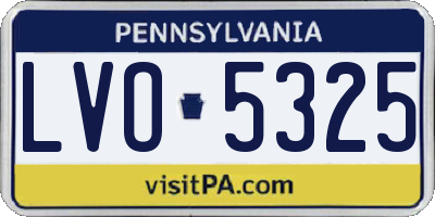 PA license plate LVO5325