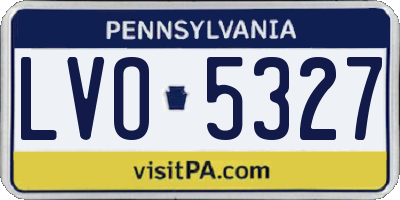 PA license plate LVO5327