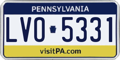 PA license plate LVO5331