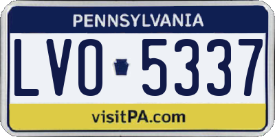 PA license plate LVO5337