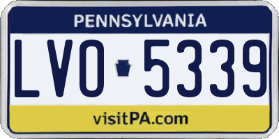 PA license plate LVO5339