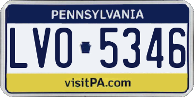 PA license plate LVO5346
