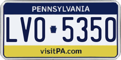 PA license plate LVO5350