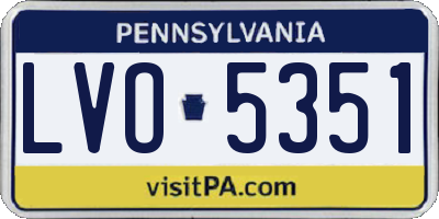 PA license plate LVO5351