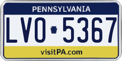 PA license plate LVO5367