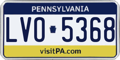 PA license plate LVO5368