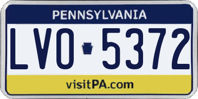 PA license plate LVO5372