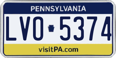 PA license plate LVO5374