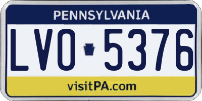 PA license plate LVO5376