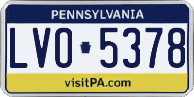 PA license plate LVO5378